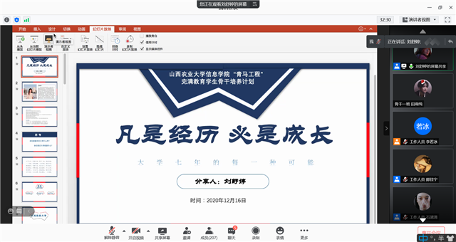 【青马工程】这一路潜心修行 只为遇见更好的自己——第十二期“青马工程”完满教育学生骨干培养计划知行班第四期讲座顺利结束