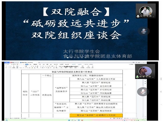 双院协同 携手共进——食品与环境学院“砥砺致远共进步”双院组织座谈会