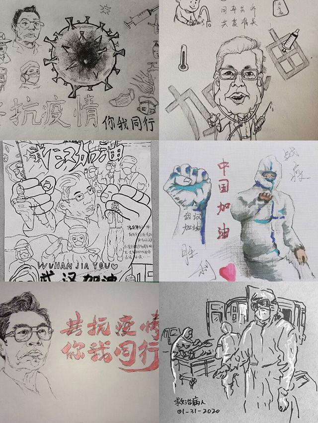 【完满班级】执手作画 驰援武汉