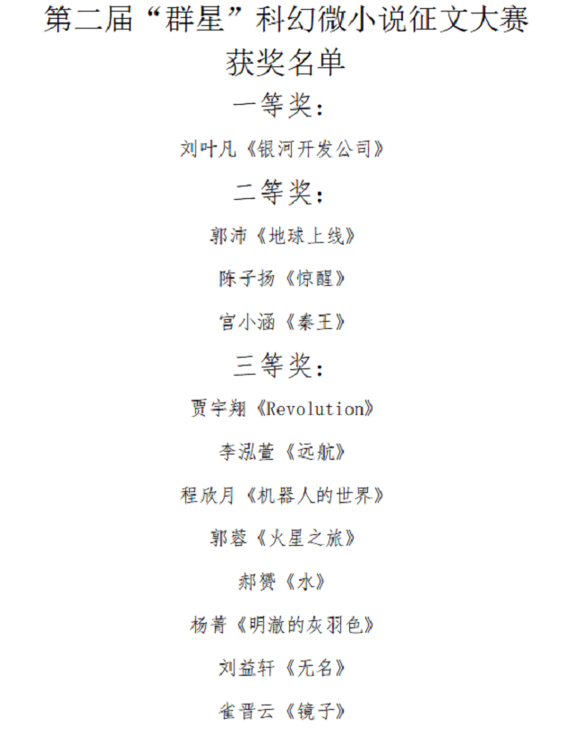 【缤纷百团】我们的征途是星辰大海——第二届“群星”科幻微小说征文大赛圆满落幕