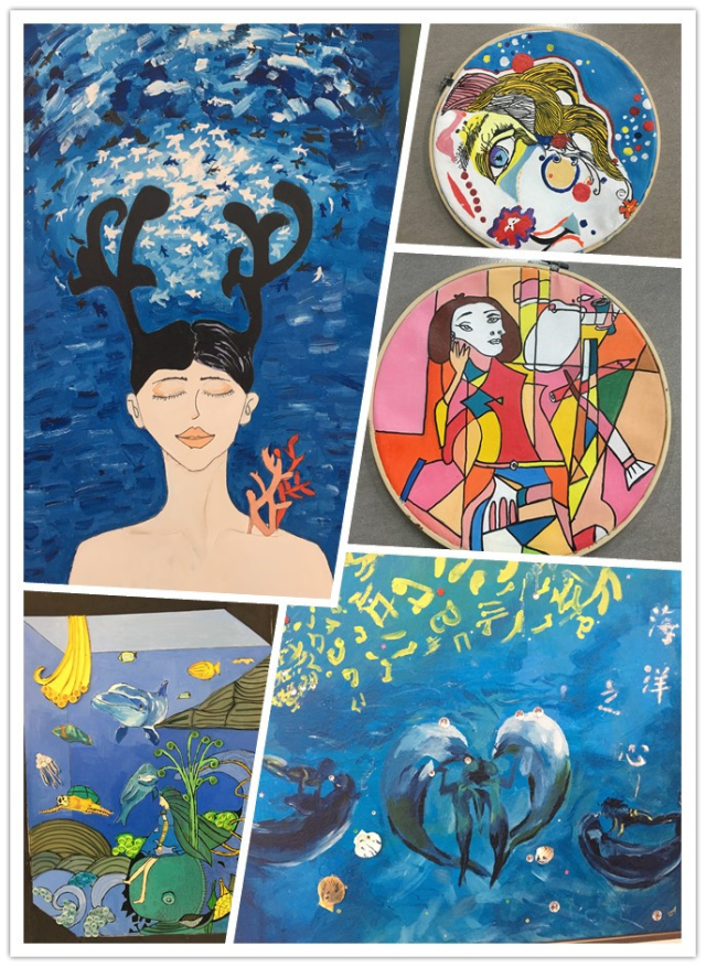 共赏佳作较高下——艺术传媒系视觉1601-1604班“美与创意同行”作品 创意比拼完满班级活动